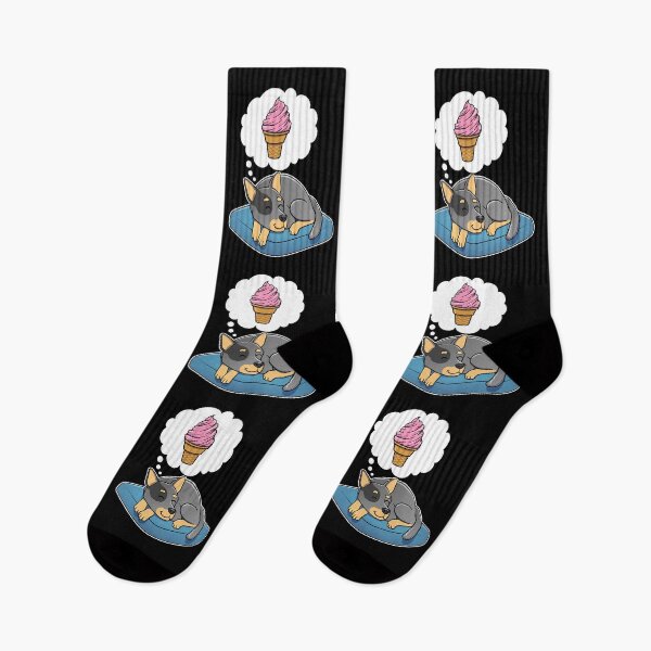 Item preview, Australian Cattle Dog dreaming about Strawberry Ice Cream Cone designed and sold by DoggieDelights.