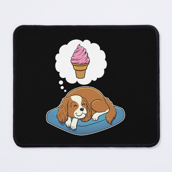 Item preview, Cavalier King Charles Spaniel dreaming about Strawberry Ice Cream Cone designed and sold by DoggieDelights.