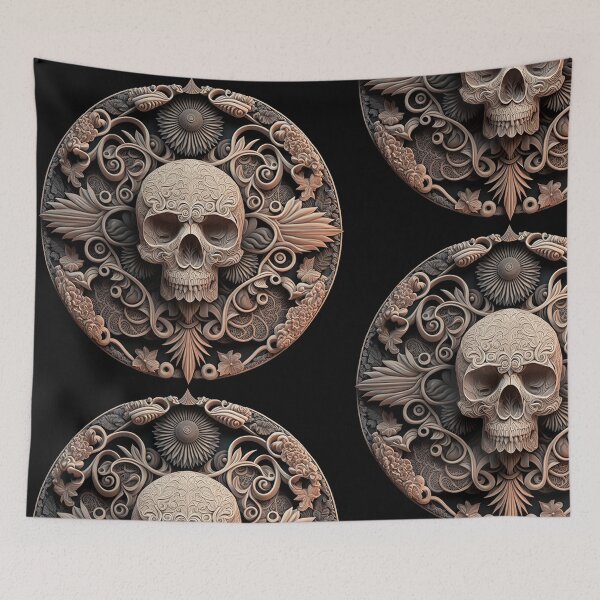 Item preview, Flowerpunk Skull Mandala designed and sold by Abili-Tees.