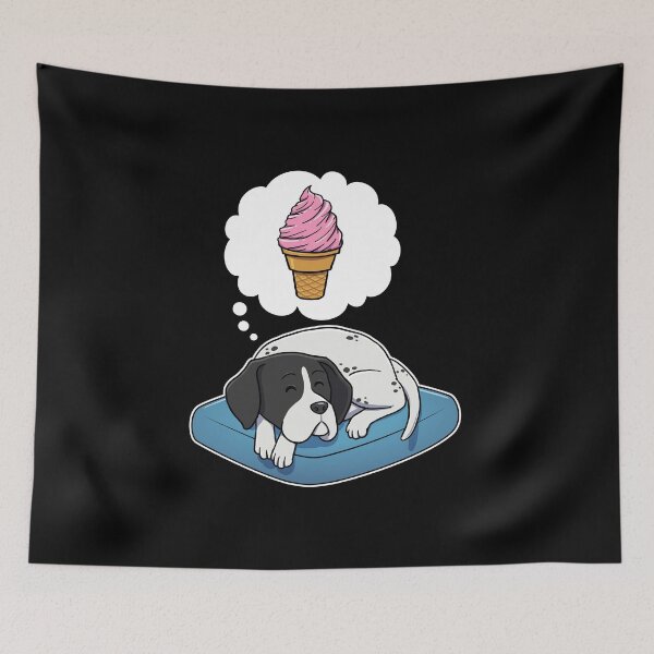 Item preview, English Pointer dreaming about Strawberry Ice Cream Cone designed and sold by DoggieDelights.