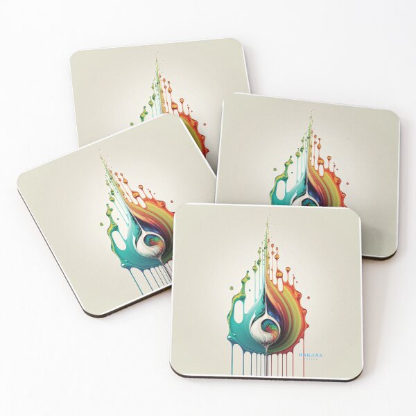 Aperçu de l'œuvre Dripping Colourful Drops in Fibonacci Style for Wall Art, Home and Office Decor créée et vendue par RAGANADesign.