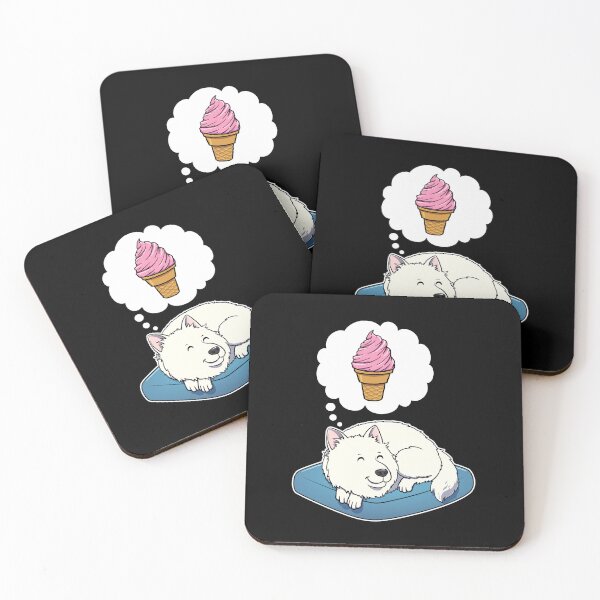 Item preview, Samoyed dreaming about Strawberry Ice Cream Cone designed and sold by DoggieDelights.