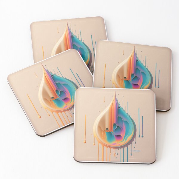 Aperçu de l'œuvre Dripping Colourful Drops in Fibonacci Style for Wall Art, Home and Office Decor créée et vendue par RAGANADesign.