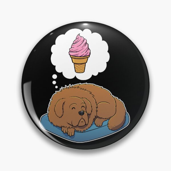 Item preview, Tibetan Mastiff dreaming about Strawberry Ice Cream Cone designed and sold by DoggieDelights.