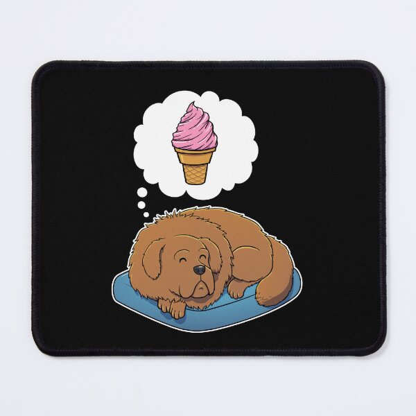 Item preview, Tibetan Mastiff dreaming about Strawberry Ice Cream Cone designed and sold by DoggieDelights.