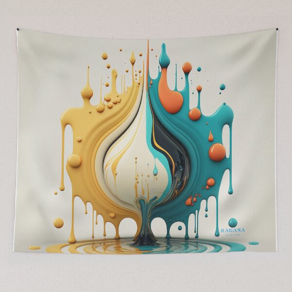 Artikelvorschau, Dripping Colourful Drops in Fibonacci Style for Wall Art, Home and Office Decor entworfen und verkauft von RAGANADesign.