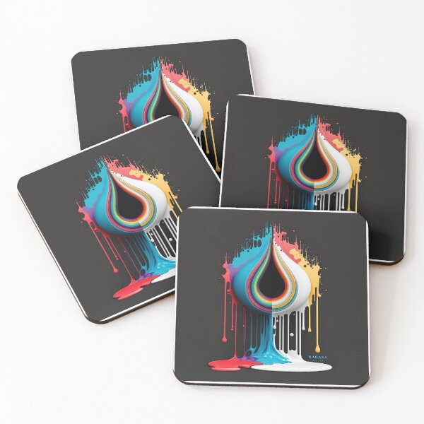 Aperçu de l'œuvre Dripping Colourful Drops in Fibonacci Style for Wall Art, Home and Office Decor créée et vendue par RAGANADesign.