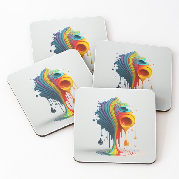 Aperçu de l'œuvre Dripping Colourful Drops in Fibonacci Style for Wall Art, Home and Office Decor créée et vendue par RAGANADesign.