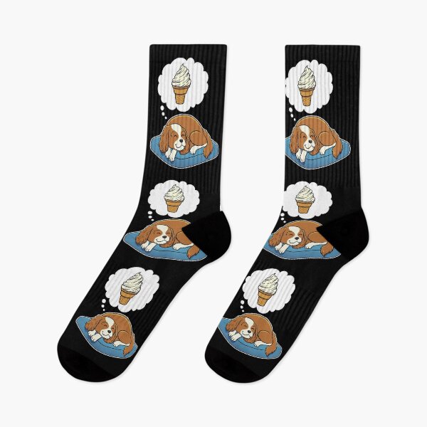 Item preview, Cavalier King Charles Spaniel dreaming about Vanilla Ice Cream Cone designed and sold by DoggieDelights.