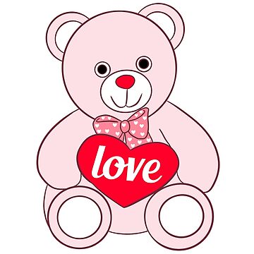 Happy Valentines day cute Teddy Bear Sticker for Sale by
