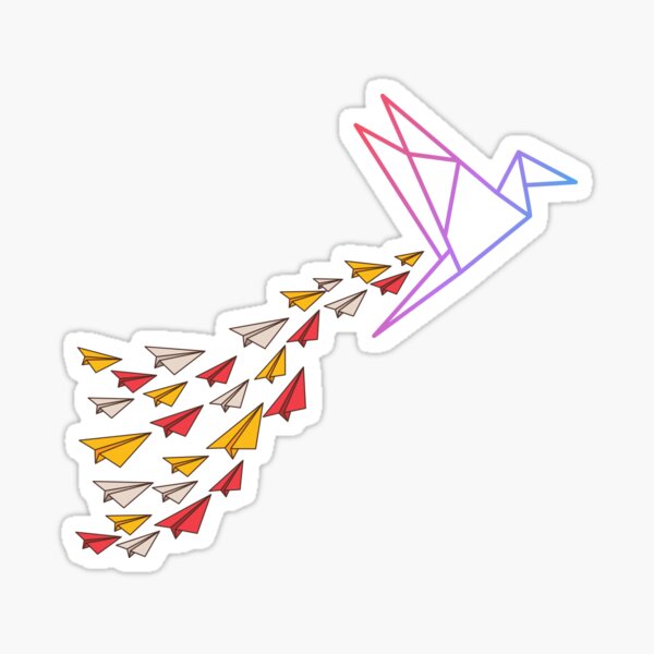 Item preview, Origami Paper Planes And Bird Fly To The Sky. designed and sold by BelieveG.