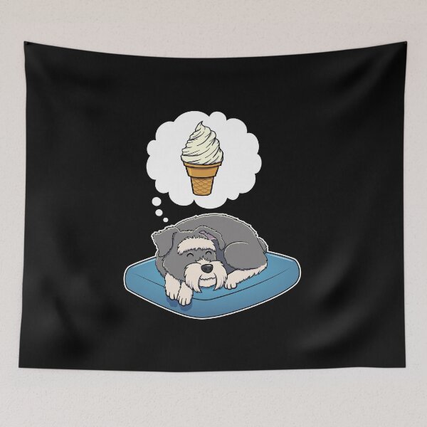 Item preview, Miniature Schnauzer dreaming about Vanilla Ice Cream Cone designed and sold by DoggieDelights.