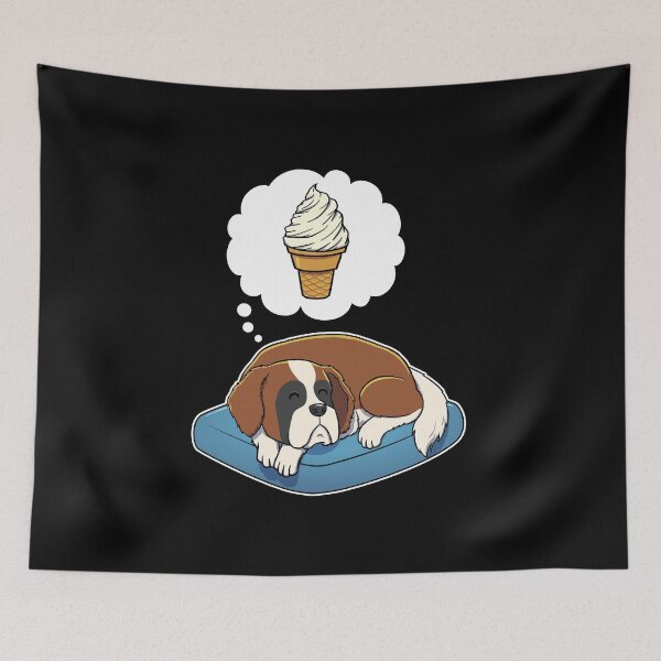 Item preview, St Bernard dreaming about Vanilla Ice Cream Cone designed and sold by DoggieDelights.