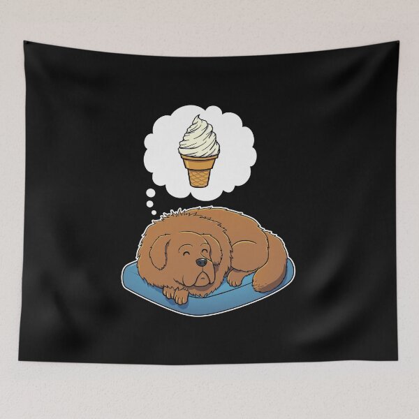 Item preview, Tibetan Mastiff dreaming about Vanilla Ice Cream Cone designed and sold by DoggieDelights.