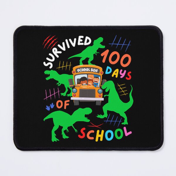Item preview, Survived 100 Days of School Dinosaur T Rex School Bus Lovers designed and sold by Moremonclub.