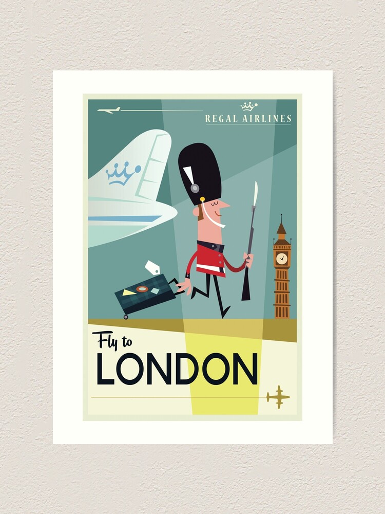 &ldquo;Fly to&hellip;London poster&rdquo; Art Print by GAGodel | Redbubble