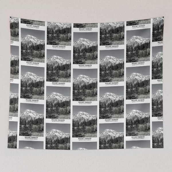 Item preview, Mount Rainier Stratovolcano Washington State Mountain Ranges Dorm Room Essentials Minimalist Poster Design  designed and sold by SirajDecors.