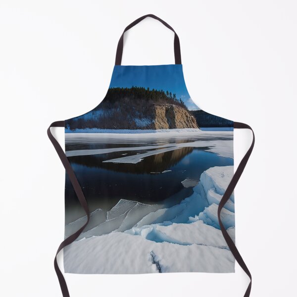 Item preview, FROZEN LAKE SURFACE WITH CRACKS IN A LANDSCAPE DEEP VIEW designed and sold by Delicious Design ⭐⭐⭐⭐⭐.