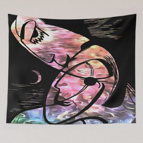 Item preview, The Kiss By Moonlight and Ocean Abstract Art designed and sold by taiche.
