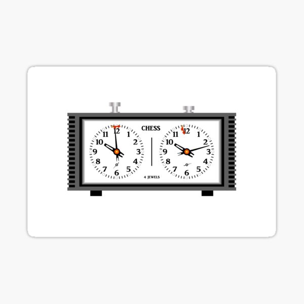 "Chess clock, typical analog chess clock vector illustration" Sticker