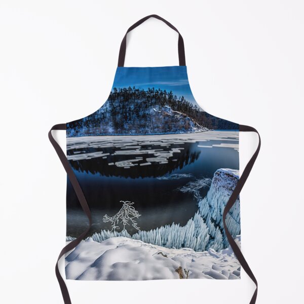 Item preview, FROZEN LAKE SURFACE WITH CRACKS IN A LANDSCAPE DEEP VIEW designed and sold by Delicious Design ⭐⭐⭐⭐⭐.