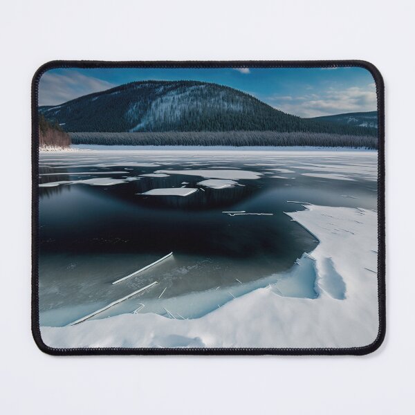 Item preview, A FROZEN LAKE SURFACE IN A LANDSCAPE DEEP VIEW designed and sold by Delicious Design ⭐⭐⭐⭐⭐.