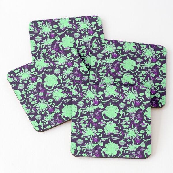 Item preview, Green and Purple Floral Pattern designed and sold by asurtiumgreen.