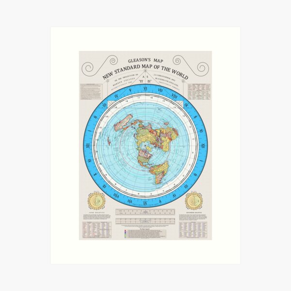 Vista previa del artículo con la obra «Nuevo mapa estándar del mundo de Gleason (versión restaurada en 2023)», diseñado y vendido por AnubisApparel.
