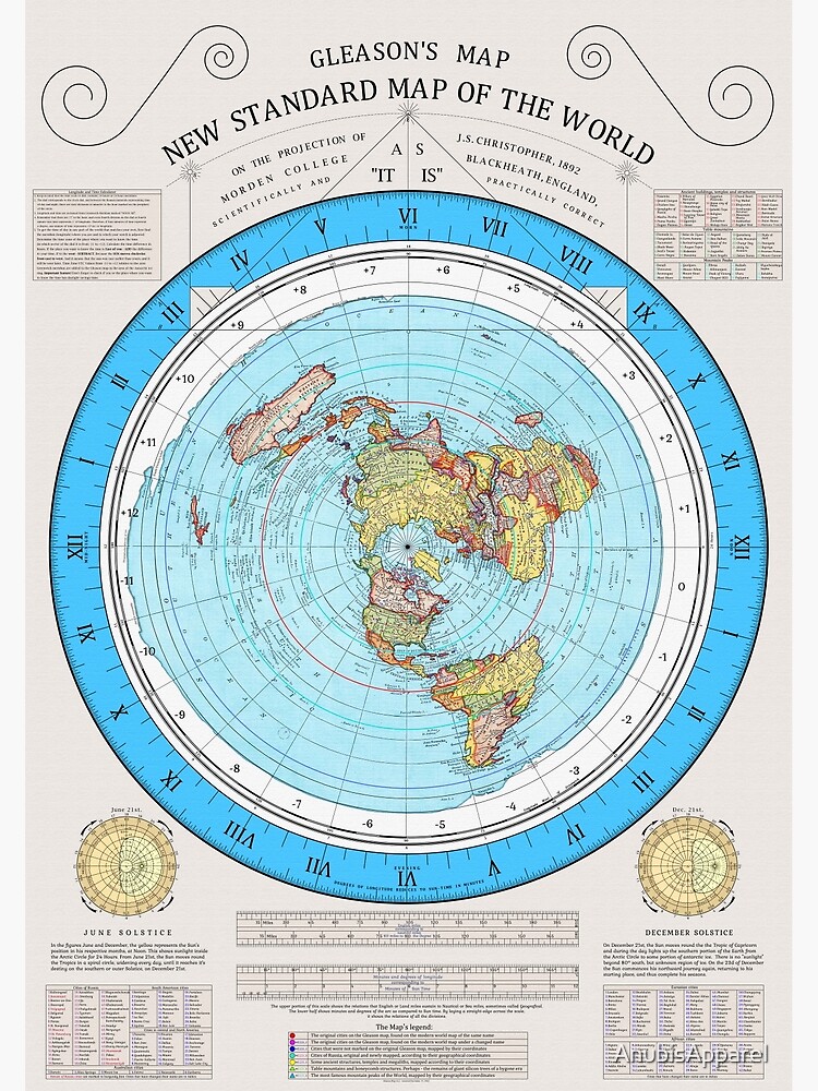 Gleason's New Standard Map of the World (Restored version 2023) Premium 