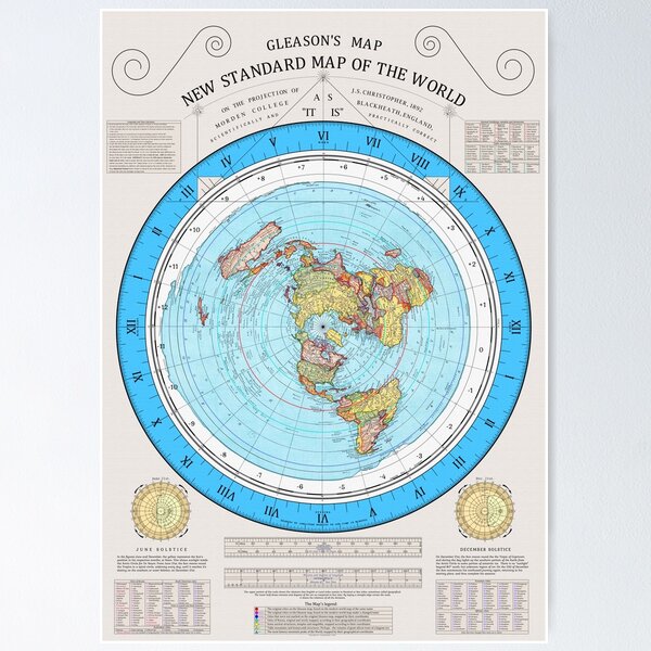 Item preview, Gleason's New Standard Map of the World (Restored version 2023) designed and sold by AnubisApparel.