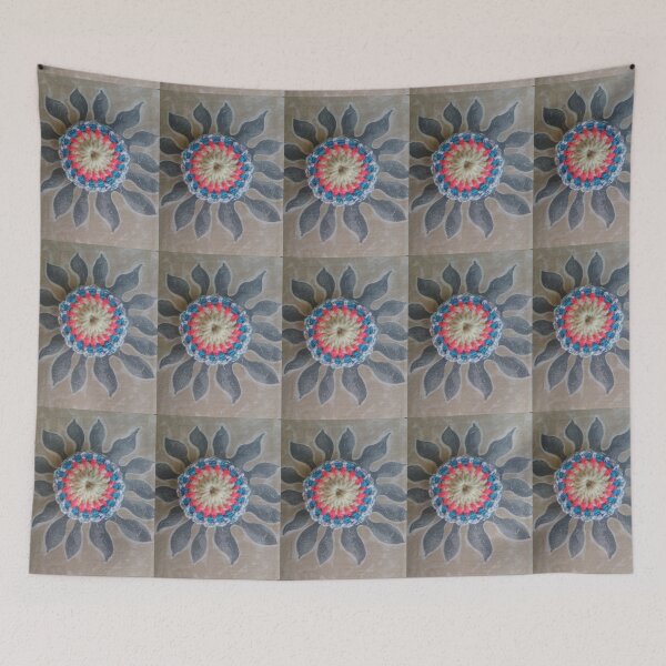 Item preview, Handmade mandala crocheted - wool and vintage fabric // designed and sold by Lillrose.