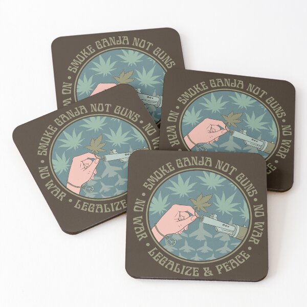 Item preview,  marijuana leaf at the barrel of a gun, hippie slogan, designed and sold by ShamanskaKate.