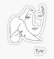 Pegatina picasso // chica y paloma