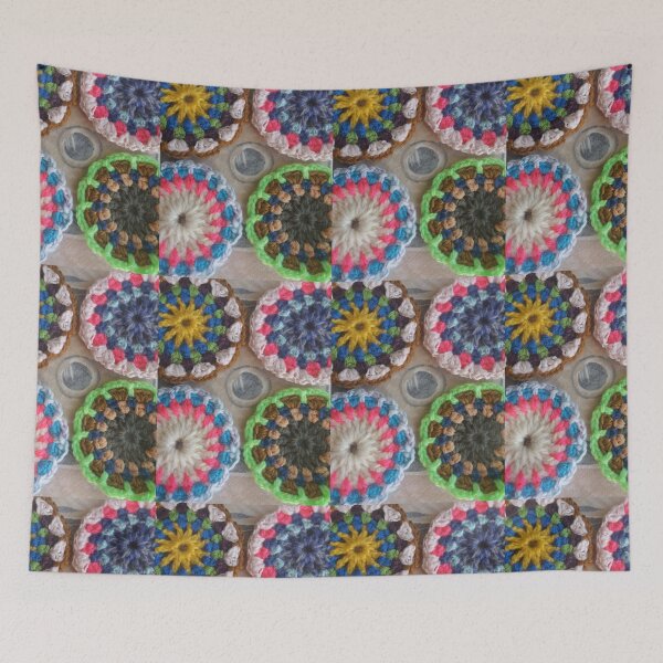 Item preview, 4 mandala crocheted - wool - handmade // designed and sold by Lillrose.
