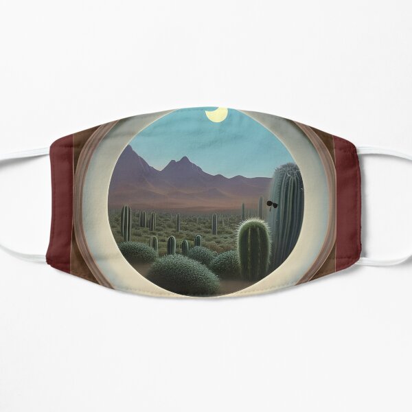 Porthole into a magical desert scene Flat Mask