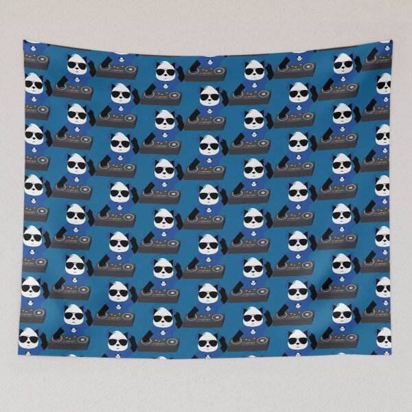 Item preview, Dj Panda with blue shirt designed and sold by Dalevalart.