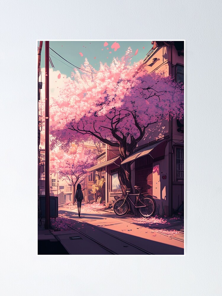 sakura trees anime backround