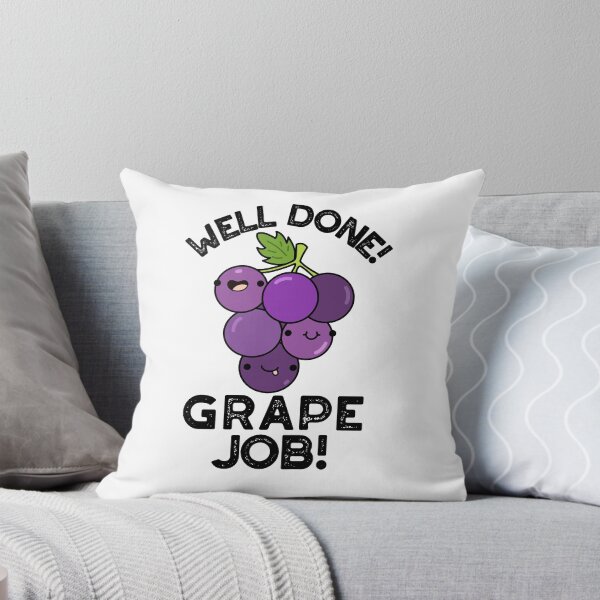Item preview, Well Done Grape Job Positive Fruit Puns  designed and sold by punnybone.