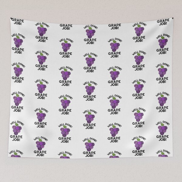 Item preview, Well Done Grape Job Positive Fruit Puns  designed and sold by punnybone.