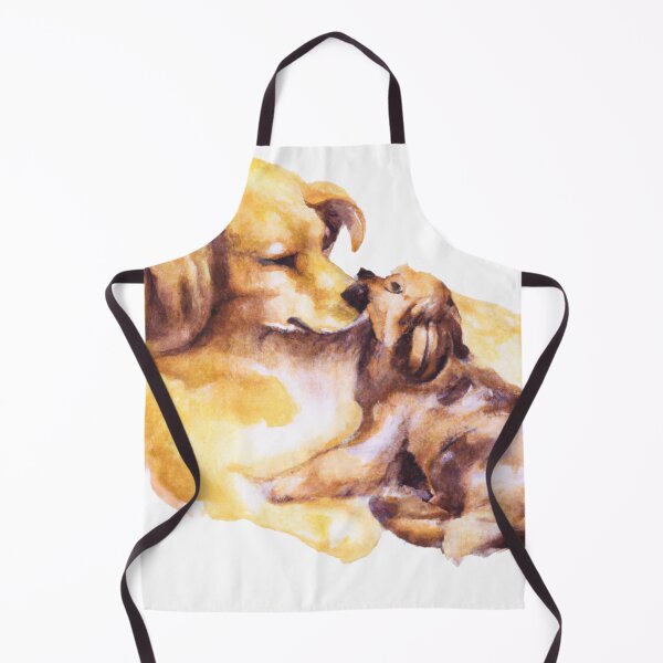Item preview, Dog Mom Cuddling Puppy, Watercolor painting designed and sold by Color-Me-Blue.