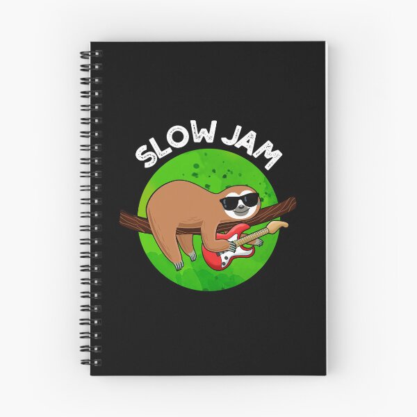 Item preview, Slow Jam Funny Sloth Puns (BG oscuro) designed and sold by punnybone.
