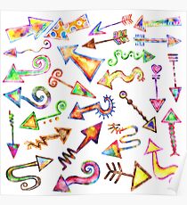 Watercolor Arrow Pointers Poster