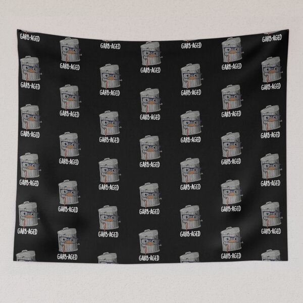 Item preview, Garbaged Funny Trash Can Puns (Dark BG) designed and sold by punnybone.