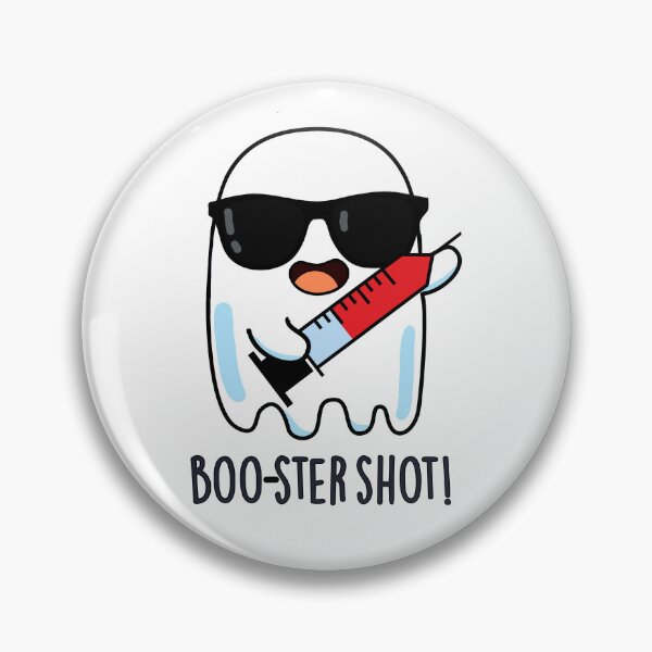 Item preview, Booster Shot Funny Ghost Vaccine Puns  designed and sold by punnybone.