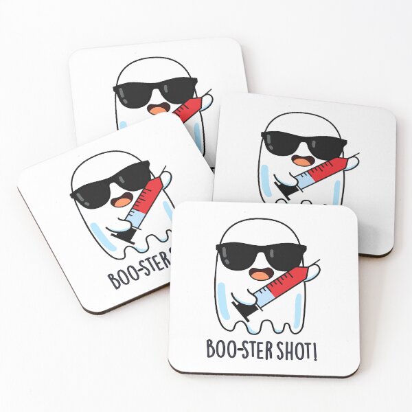 Item preview, Booster Shot Funny Ghost Vaccine Puns  designed and sold by punnybone.