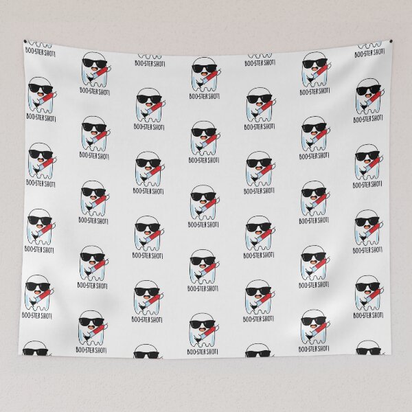 Item preview, Booster Shot Funny Ghost Vaccine Puns  designed and sold by punnybone.