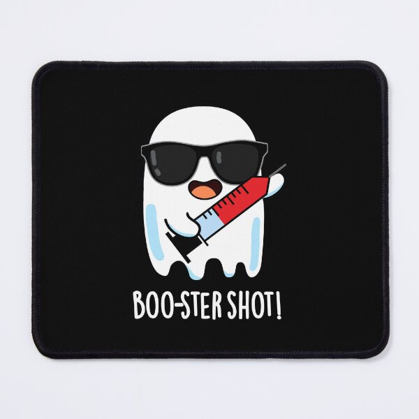 Item preview, Booster Shot Funny Ghost Vaccine Puns (Dark BG) designed and sold by punnybone.