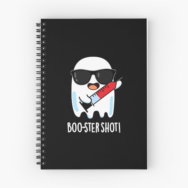 Item preview, Booster Shot Funny Ghost Vaccine Puns (Dark BG) designed and sold by punnybone.