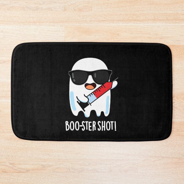 Item preview, Booster Shot Funny Ghost Vaccine Puns (Dark BG) designed and sold by punnybone.