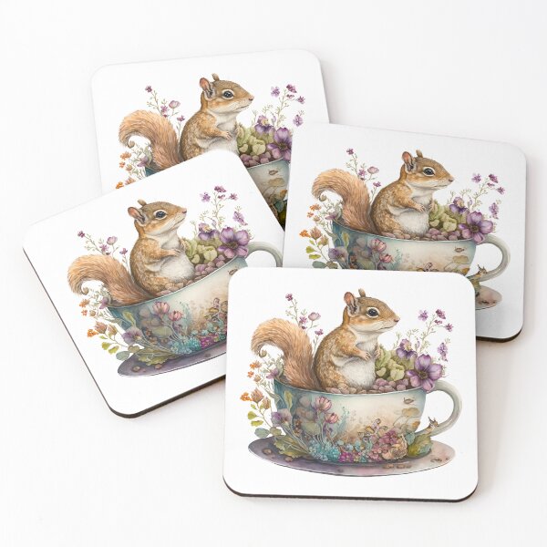 Item preview, Cute Teacup Animal Squirrel with Flowers #14 designed and sold by Synthetic-Intel.